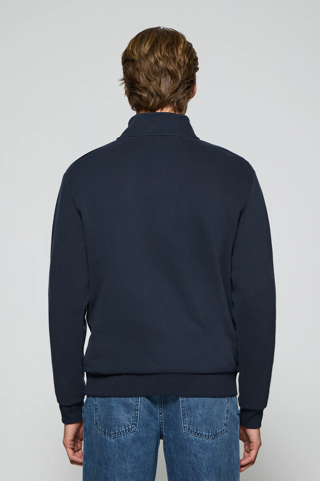 Navy-blue half-zip sweatshirt with Rigby Go embroidered logo - Image 2