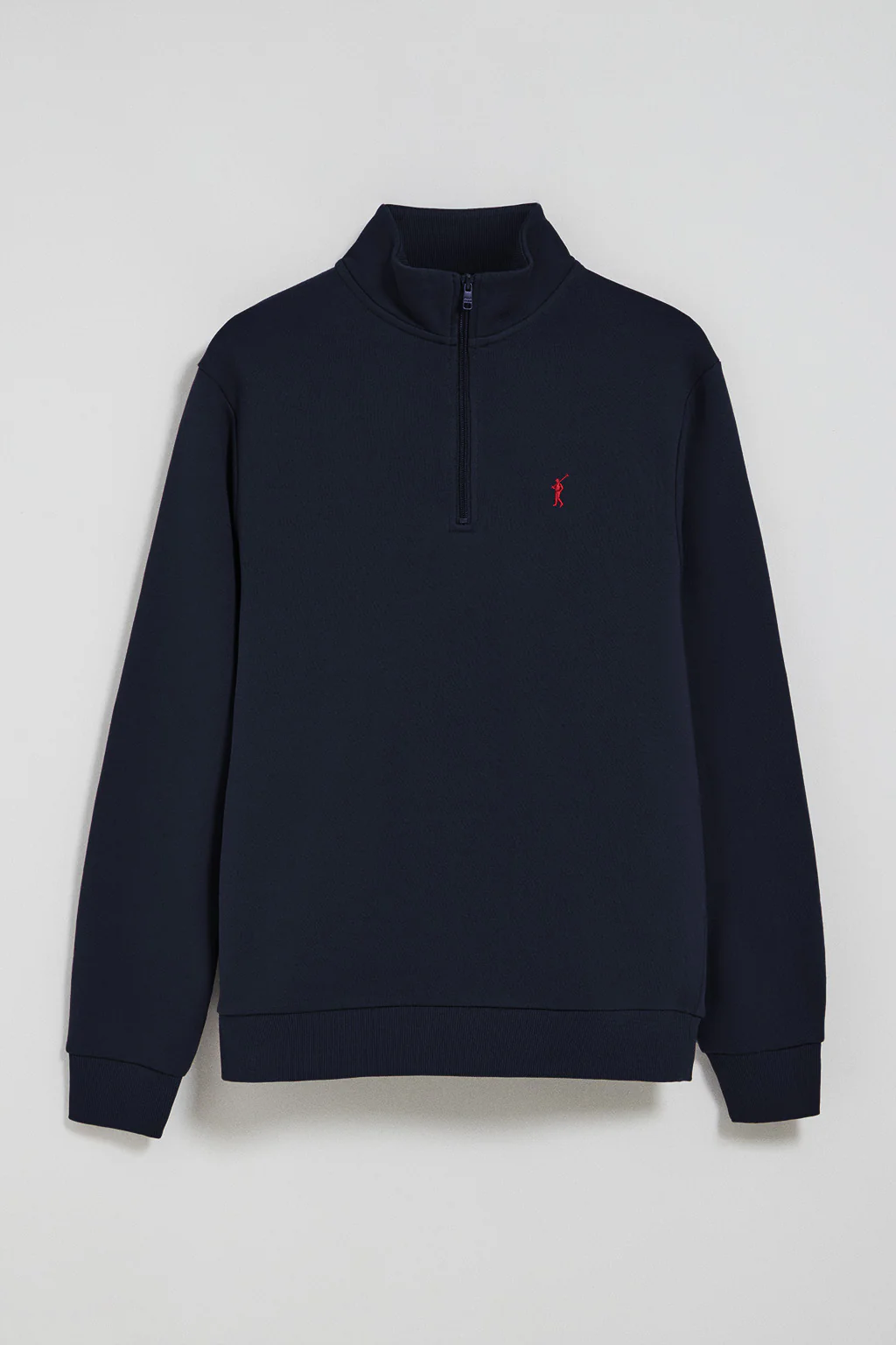Navy-blue half-zip sweatshirt with Rigby Go embroidered logo - Image 8