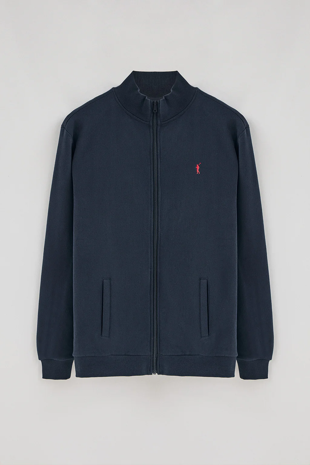 Navy-blue high neck zip-up sweatshirt with Rigby Go logo - Image 5