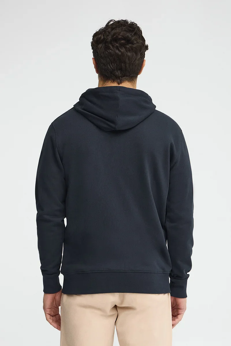 Navy-blue zipped hoodie with Rigby Go embroidered logo - Image 4