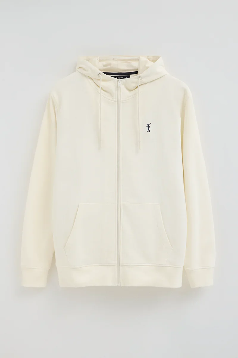 Nude zipped hoodie with Rigby Go embroidered logo - Image 10