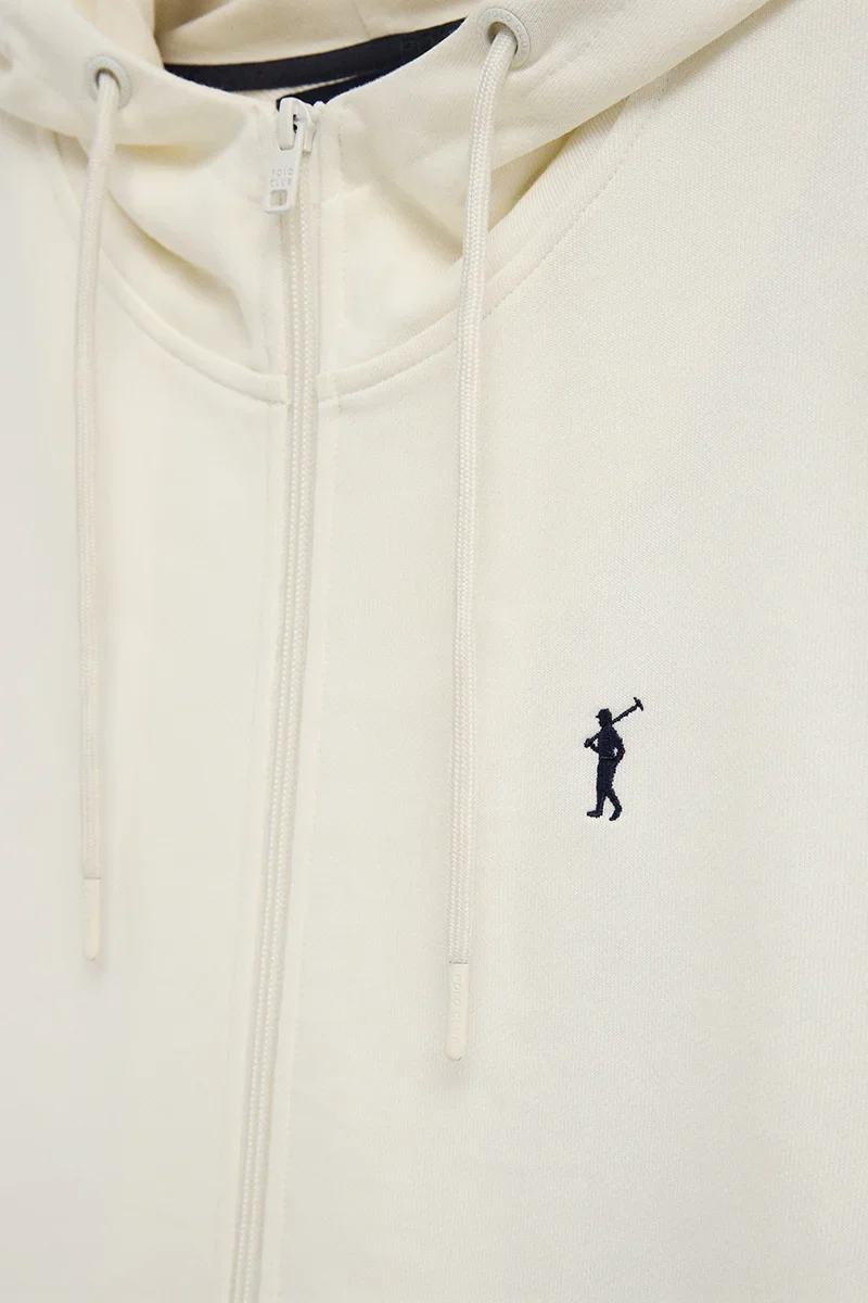 Nude zipped hoodie with Rigby Go embroidered logo - Image 7