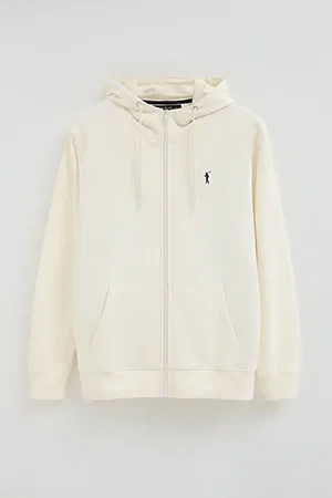 Nude zipped hoodie with Rigby Go embroidered logo - Image 9