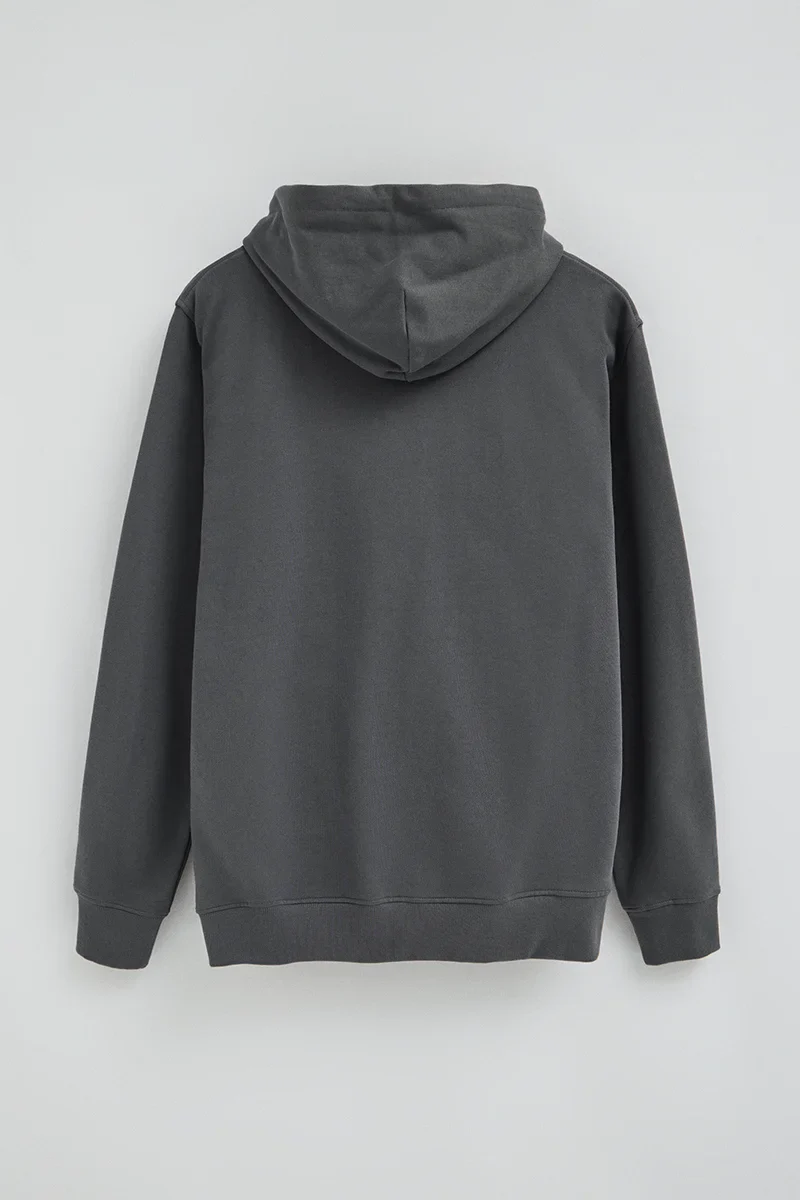 Stone-grey zipped hoodie with Rigby Go embroidered logo - Image 7