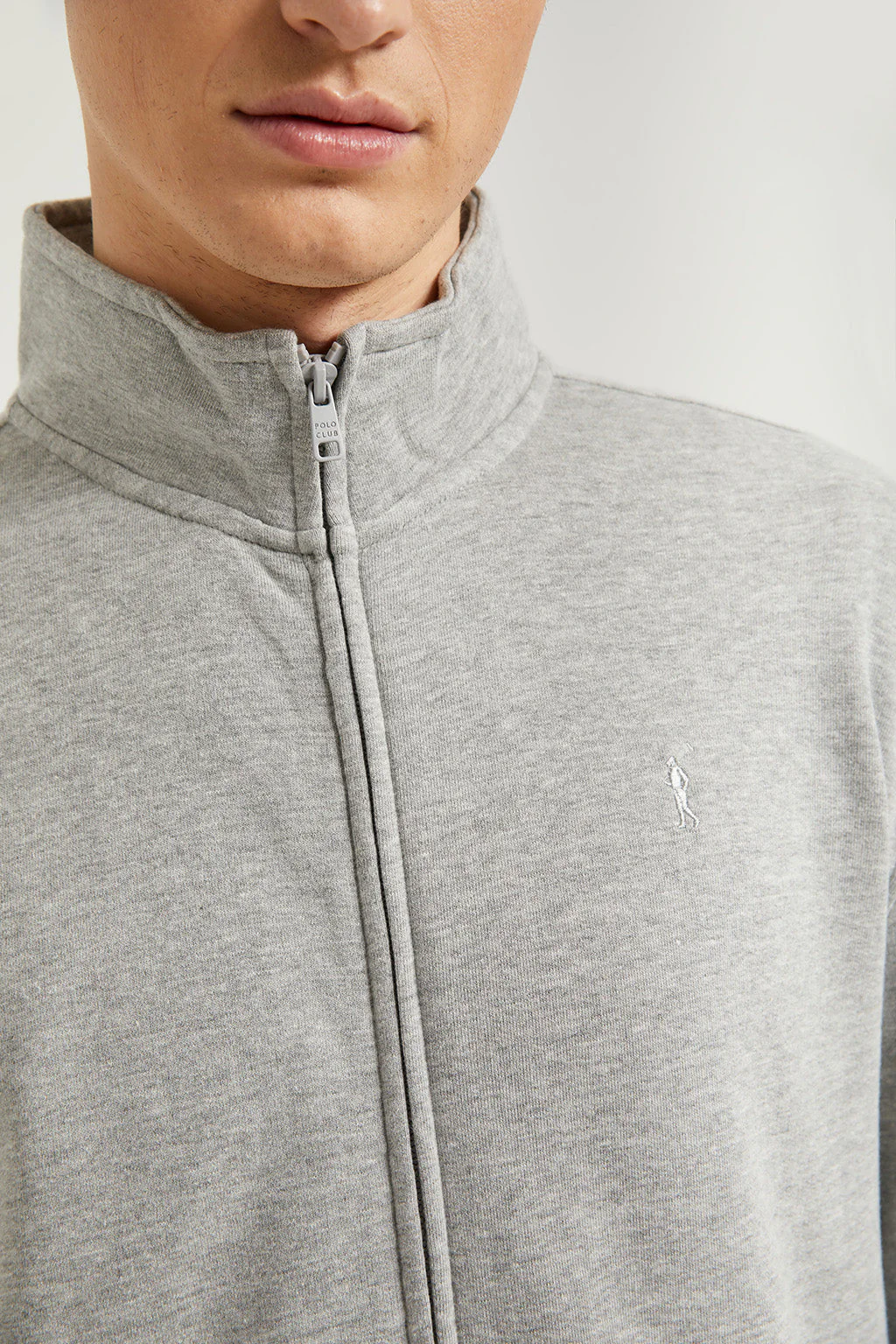 Grey-vigore high-neck open sweatshirt with Rigby Go logo - Image 2