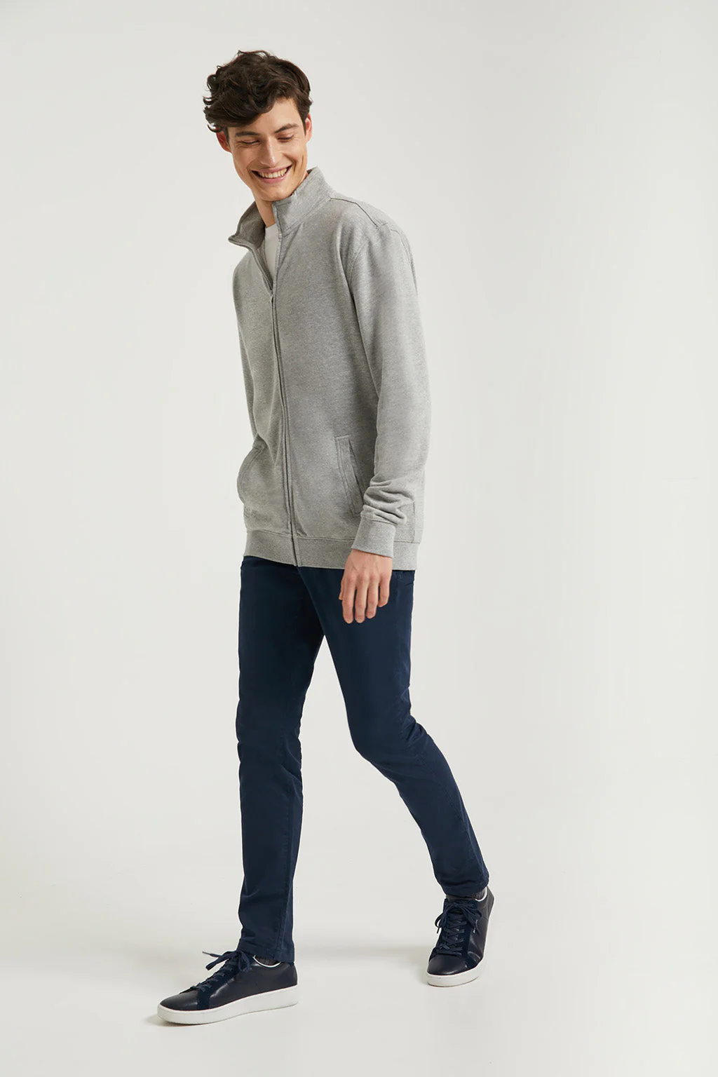 Grey-vigore high-neck open sweatshirt with Rigby Go logo - Image 3