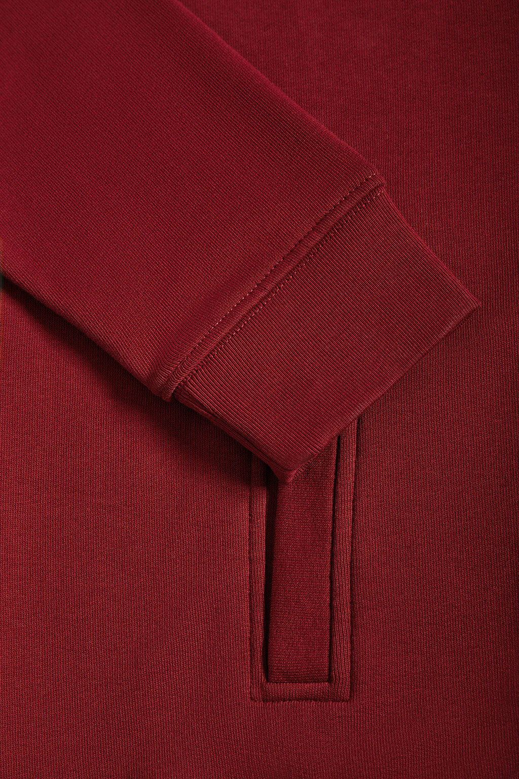 Maroon high-neck open sweatshirt with Rigby Go logo - Image 8