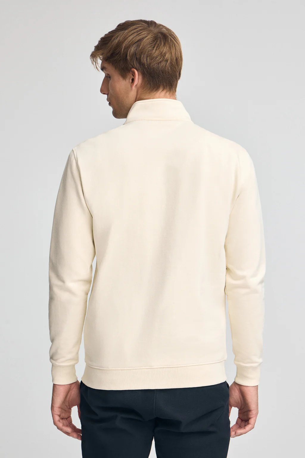Nude high-neck sweatshirt with zip and Rigby Go logo - Image 4