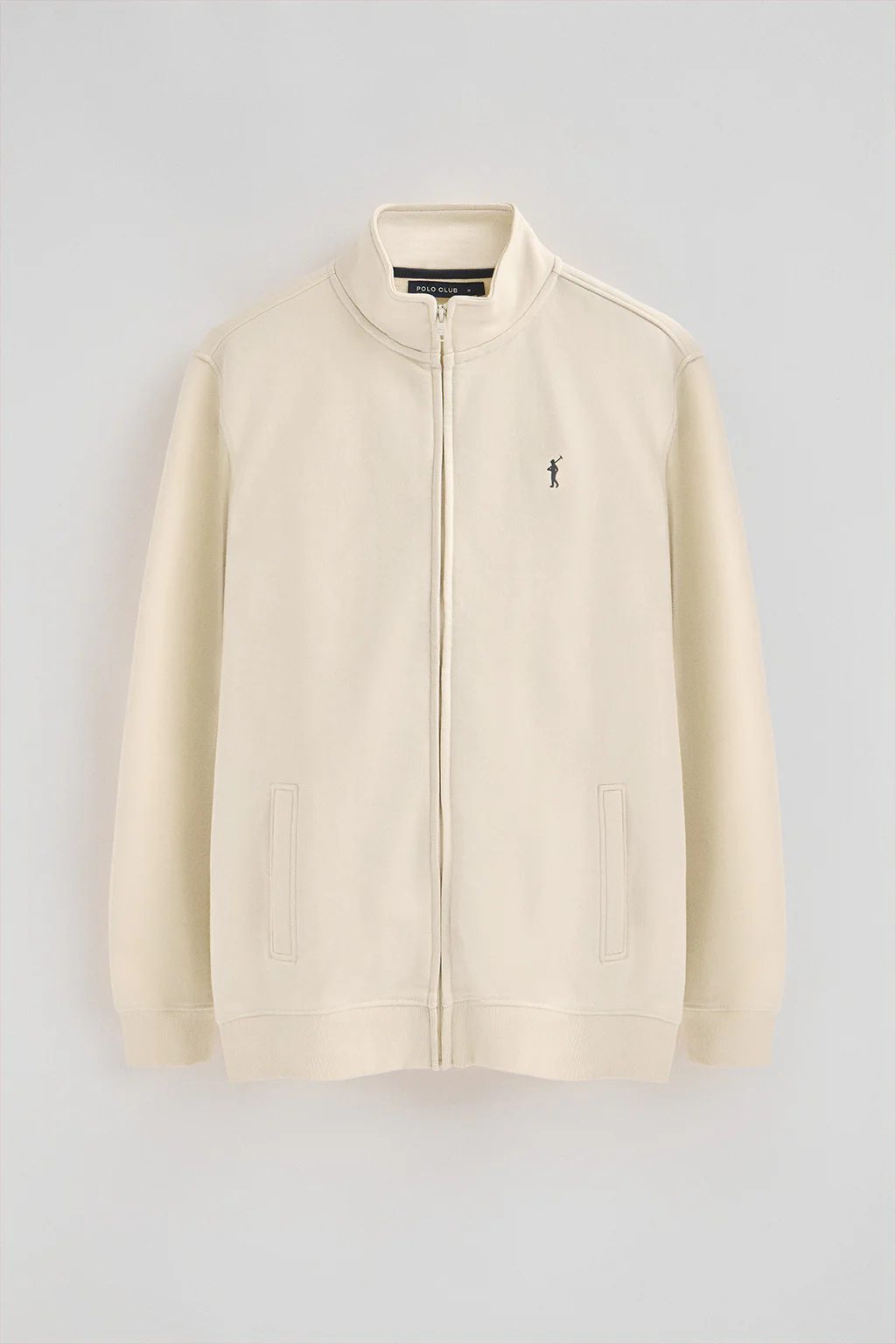 Nude high-neck sweatshirt with zip and Rigby Go logo - Image 7