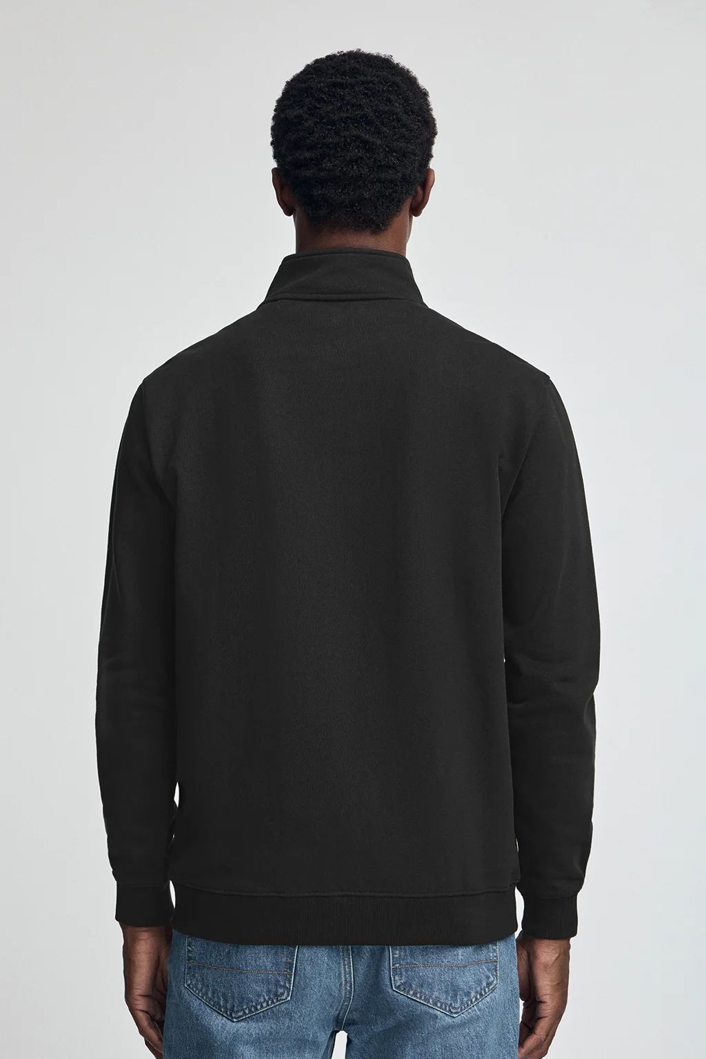 Black high-neck sweatshirt with zip and Rigby Go logo - Image 4