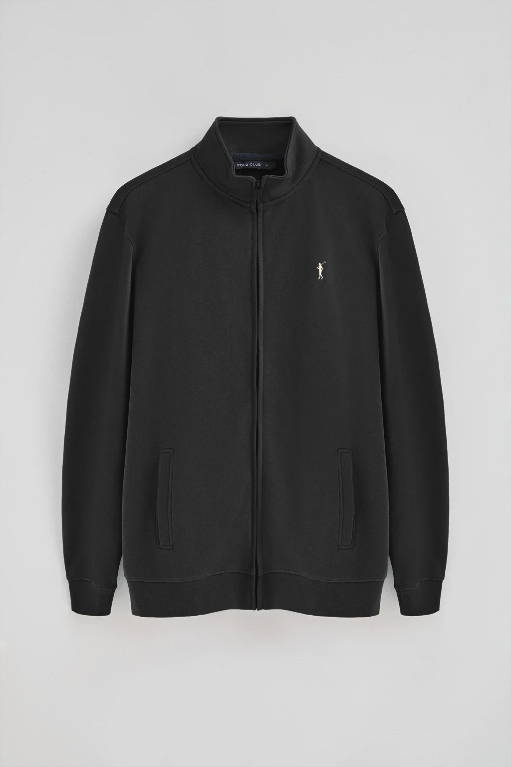 Black high-neck sweatshirt with zip and Rigby Go logo - Image 7