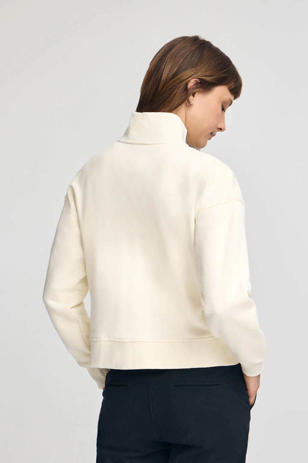 Nude high-neck sweatshirt with zip and Rigby Go logo - Image 4