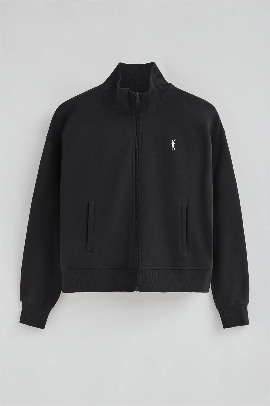 Black high-neck sweatshirt with zip and Rigby Go logo - Image 5