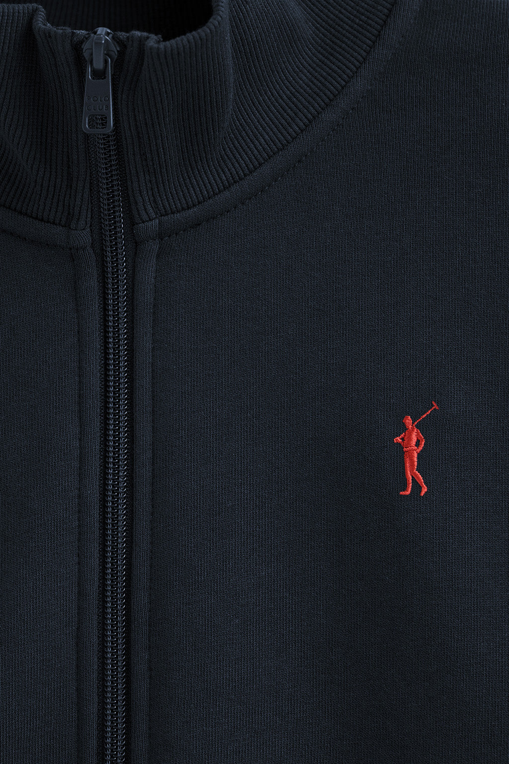 Navy-blue high-neck sweatshirt with zip and Rigby Go logo - Image 6