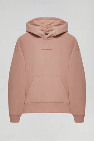 Pale-pink Minimal Polo Club hoodie with pockets - Image 12