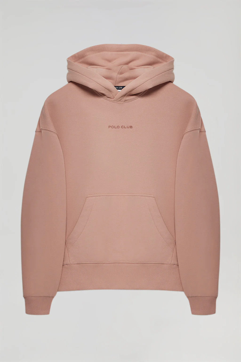 Pale-pink Minimal Polo Club hoodie with pockets - Image 7