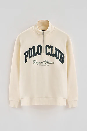 Nude half-zip sweatshirt with Established 2012 Polo Club logo - Image 10