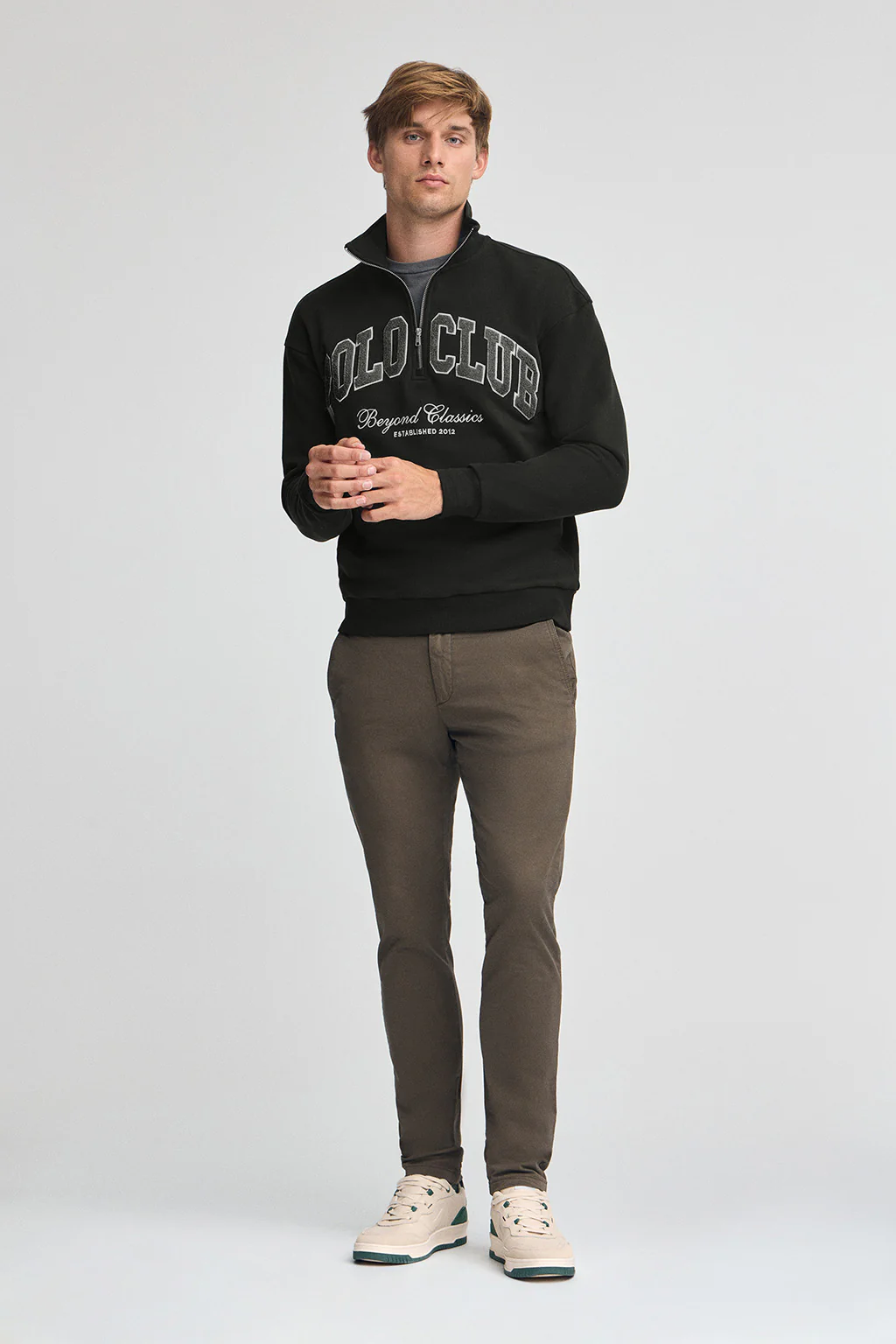 Black half-zip sweatshirt with Established 2012 Polo Club logo - Image 3