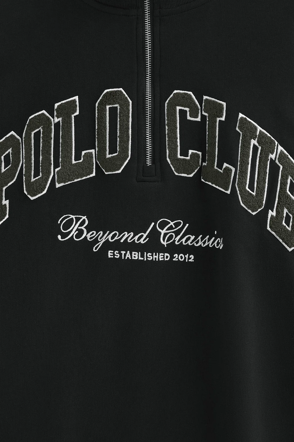 Black half-zip sweatshirt with Established 2012 Polo Club logo - Image 6