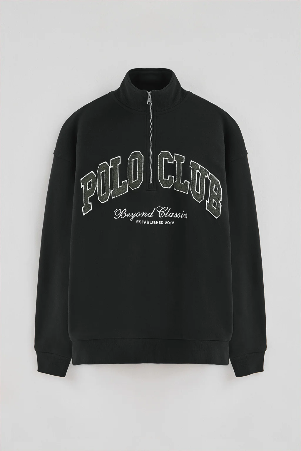 Black half-zip sweatshirt with Established 2012 Polo Club logo - Image 8