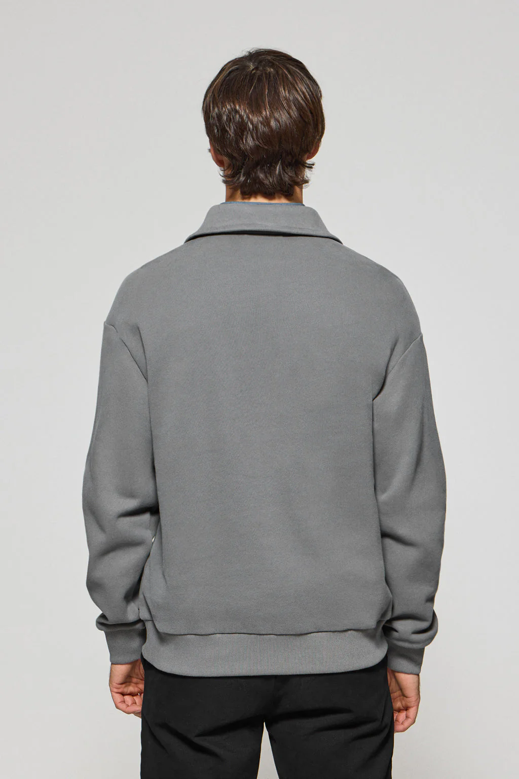 Asphalt-grey half-zip sweatshirt Seldon with Polo Club graphic - Image 6