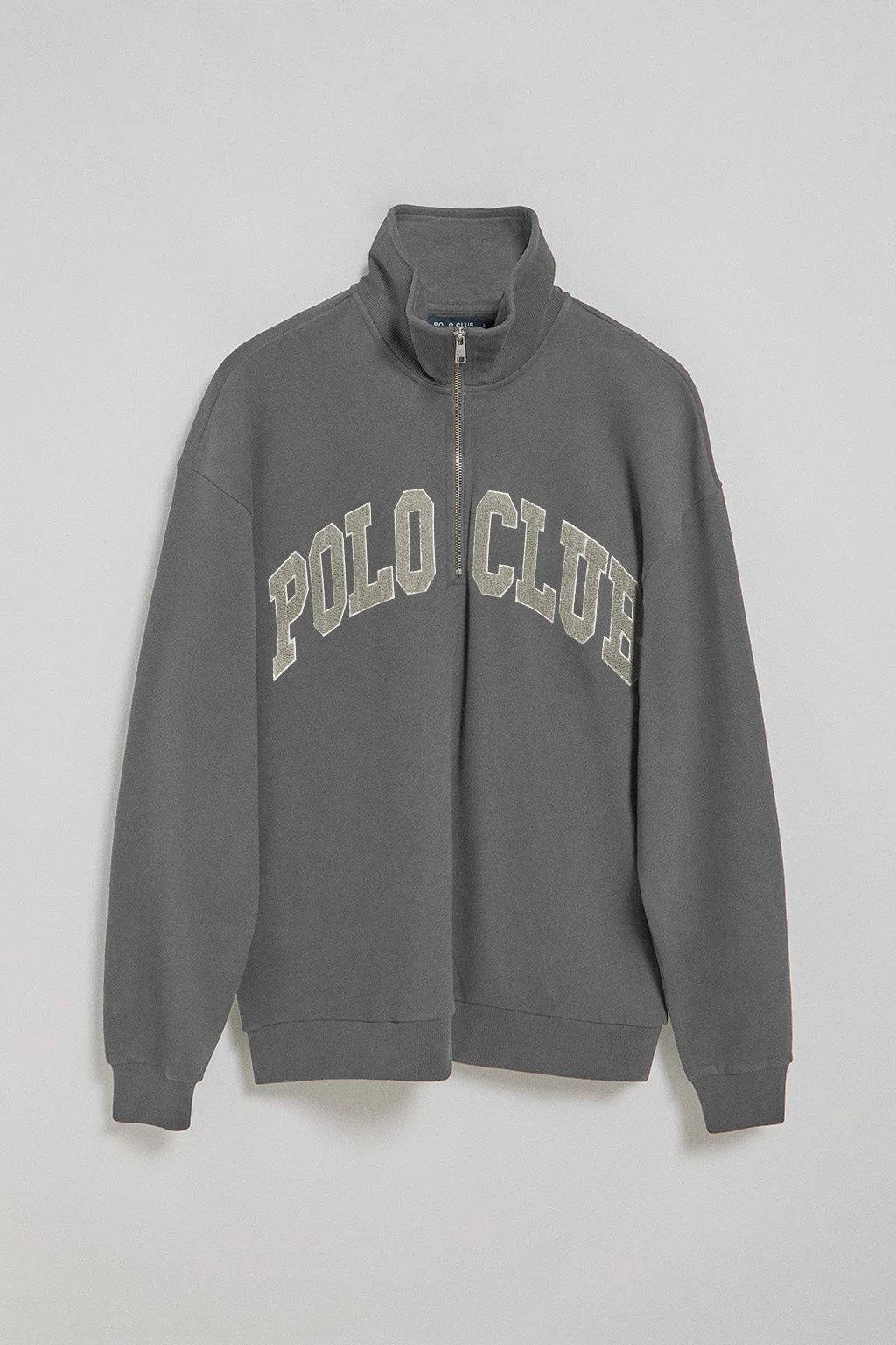Asphalt-grey half-zip sweatshirt Seldon with Polo Club graphic - Image 7
