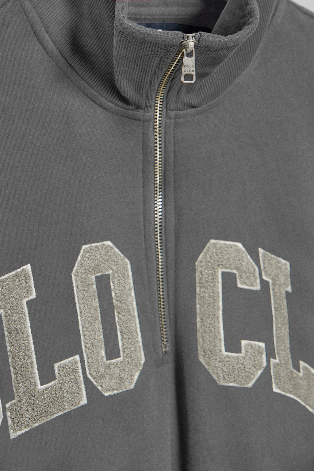Asphalt-grey half-zip sweatshirt Seldon with Polo Club graphic - Image 8