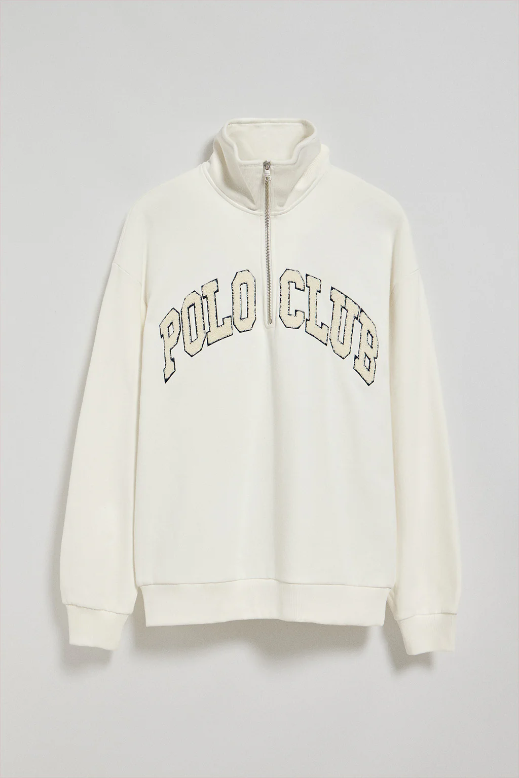 Beige half-zip sweatshirt Seldon with Polo Club graphic - Image 5
