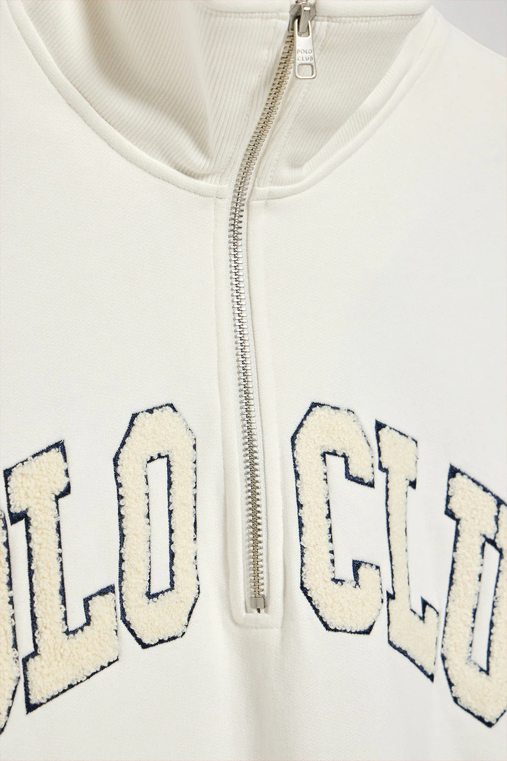 Beige half-zip sweatshirt Seldon with Polo Club graphic - Image 7