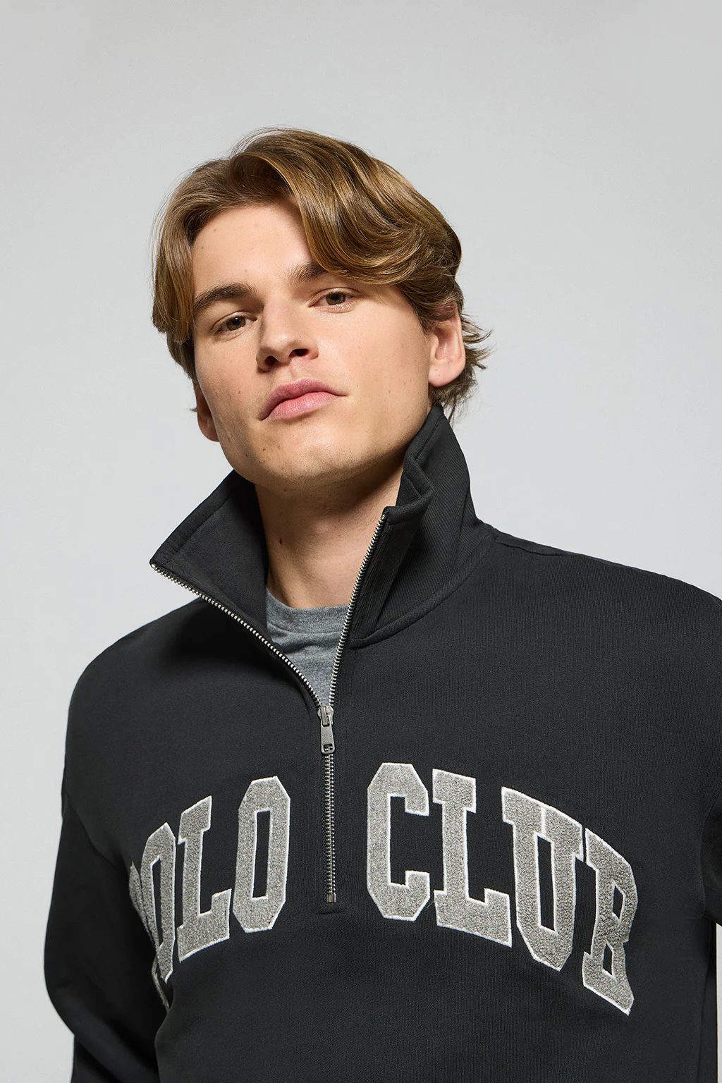 Black half-zip sweatshirt Seldon with Polo Club graphic - Image 3
