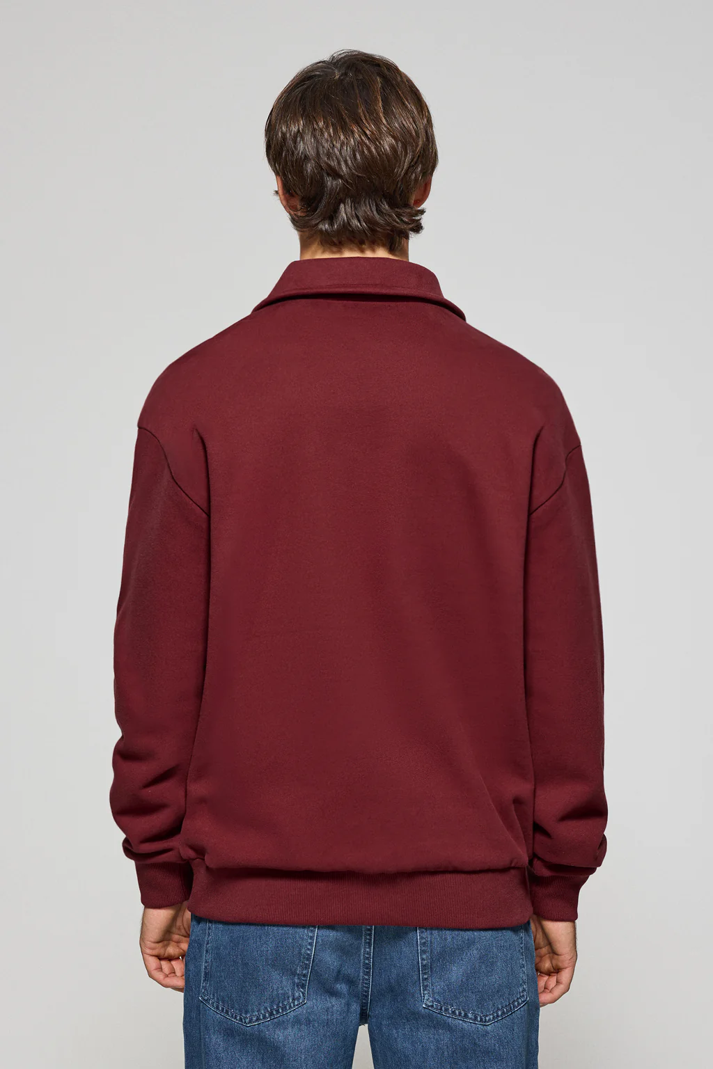 Maroon half-zip sweatshirt Seldon with Polo Club graphic - Image 2