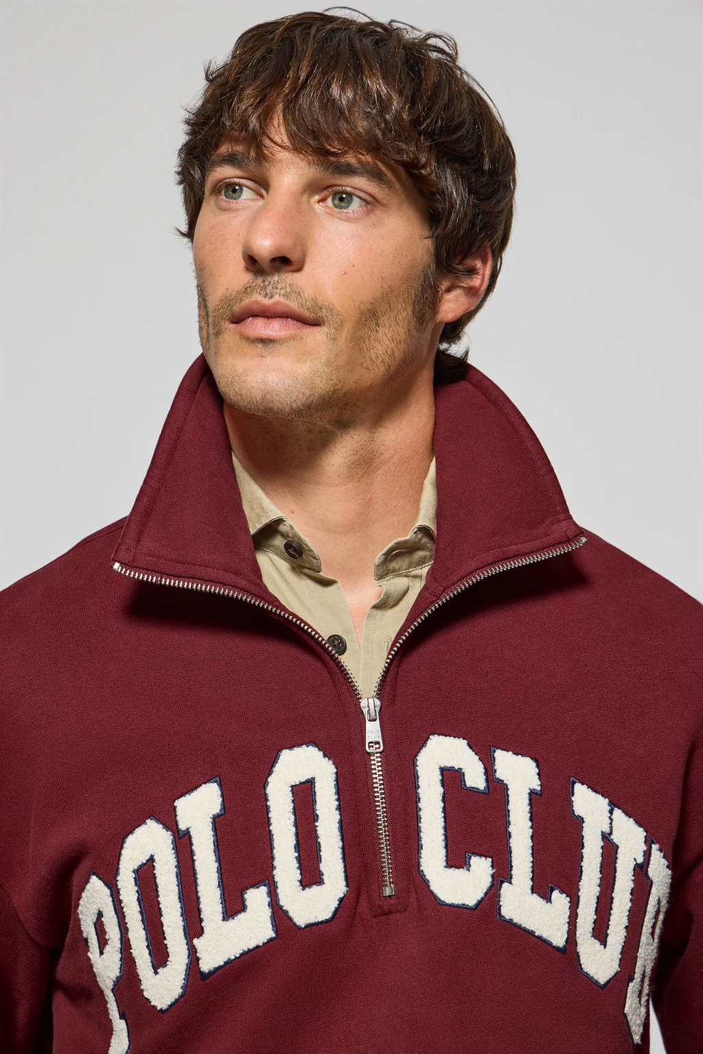 Maroon half-zip sweatshirt Seldon with Polo Club graphic - Image 3