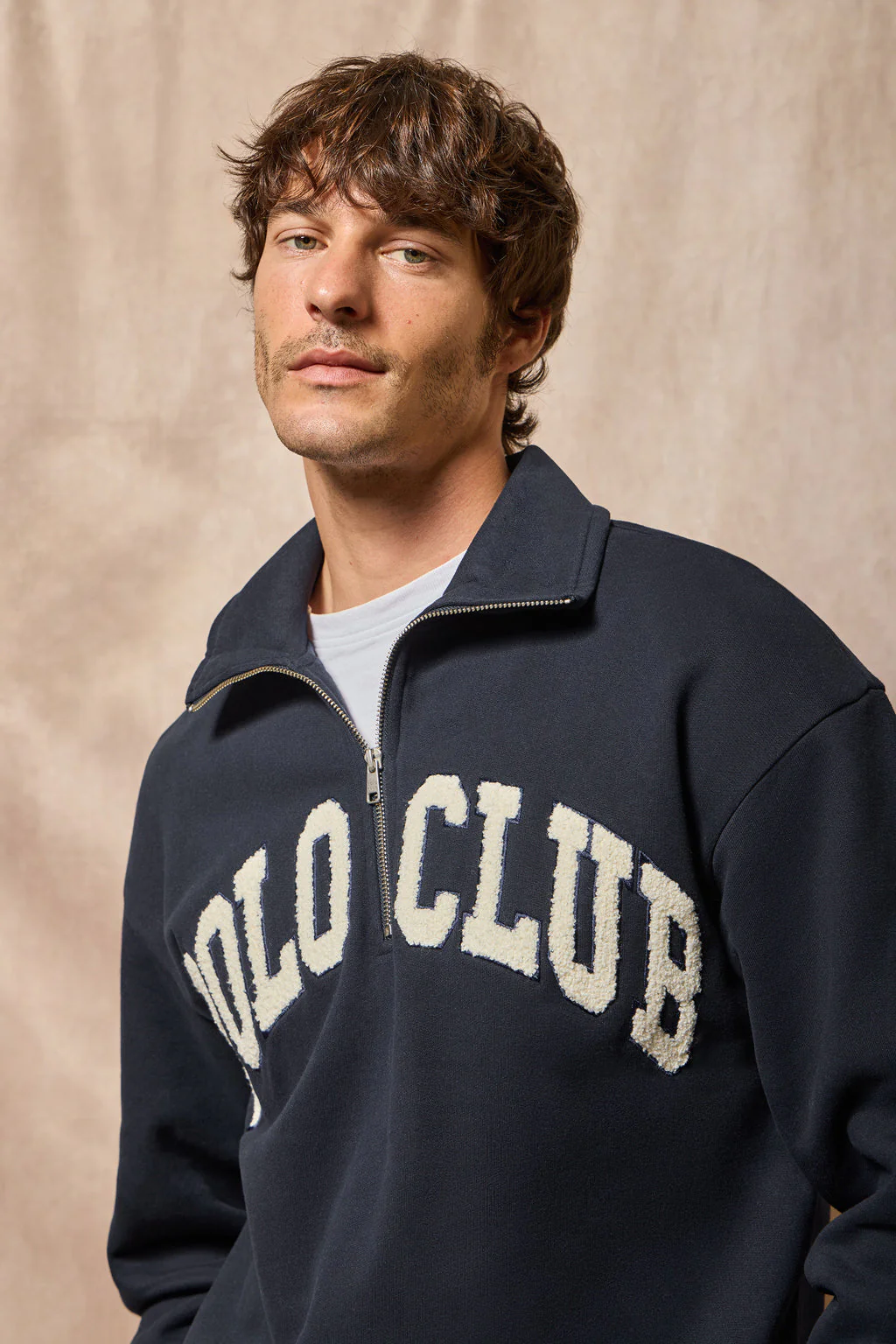 Navy-blue half-zip sweatshirt Seldon with Polo Club graphic - Image 5