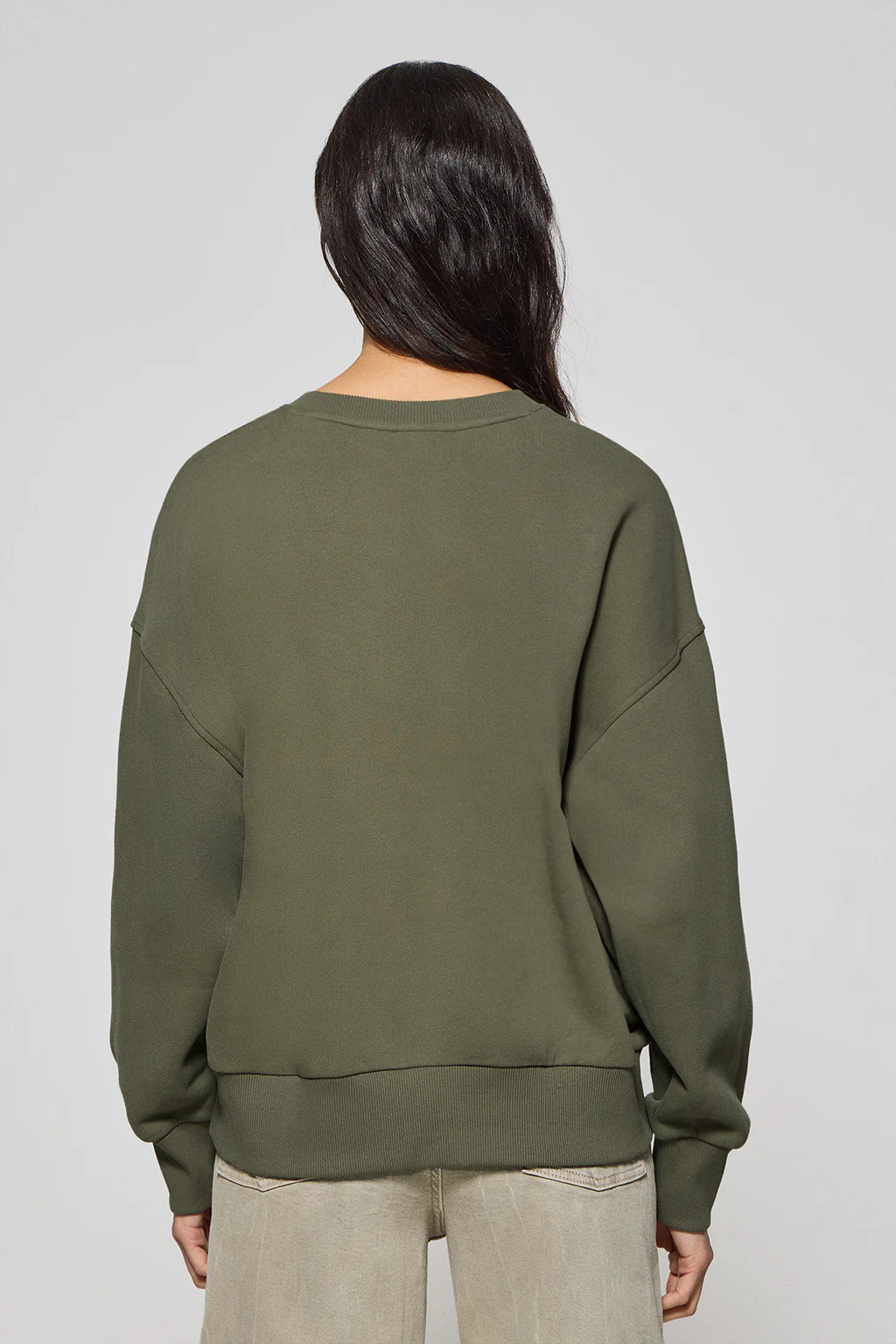 Green round-neck basic sweatshirt with front Polo Club rubber logo - Image 2
