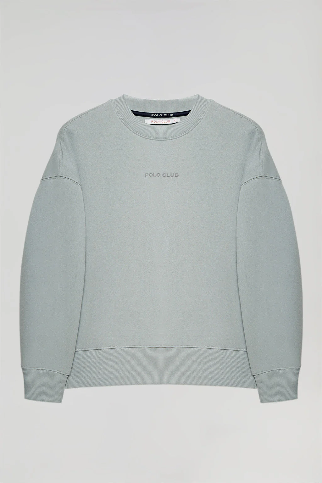 Greyish Minimal Polo Club basic sweatshirt with round neck - Image 10