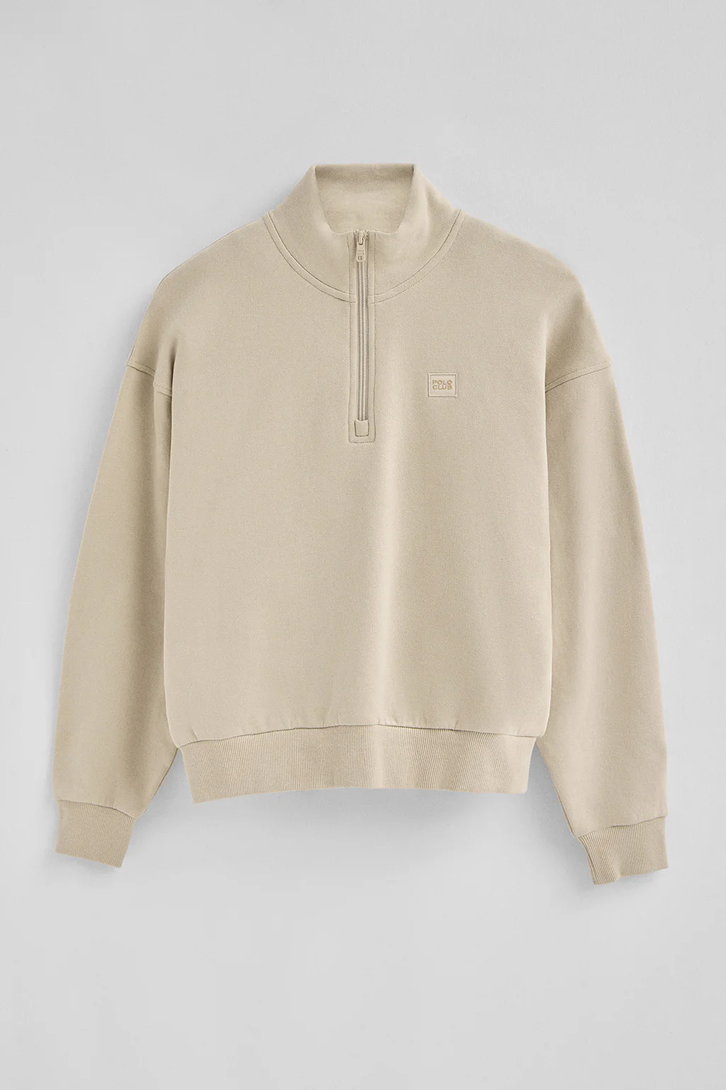 Denim-blue half-zip sweatshirt with high neck and Polo Club logo - Image 6