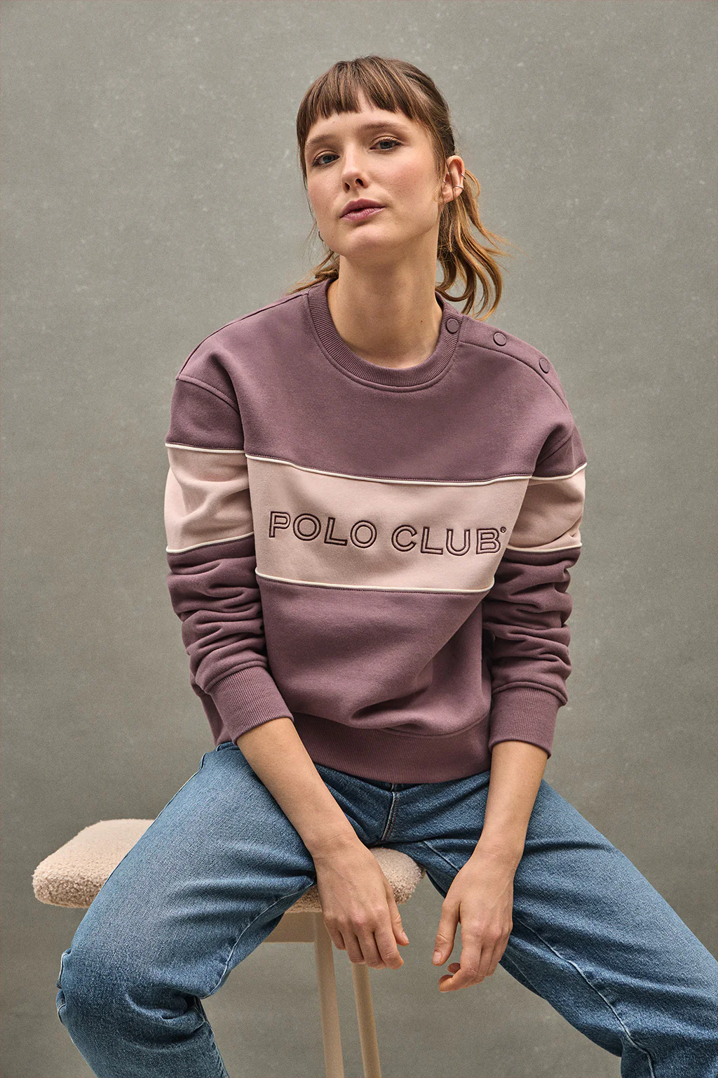 Taupe-pink boxy-fit with Polo Club logo - Image 2