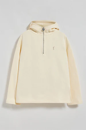 Beige zipped hoodie Sinsajo with Rigby Go logo - Image 9