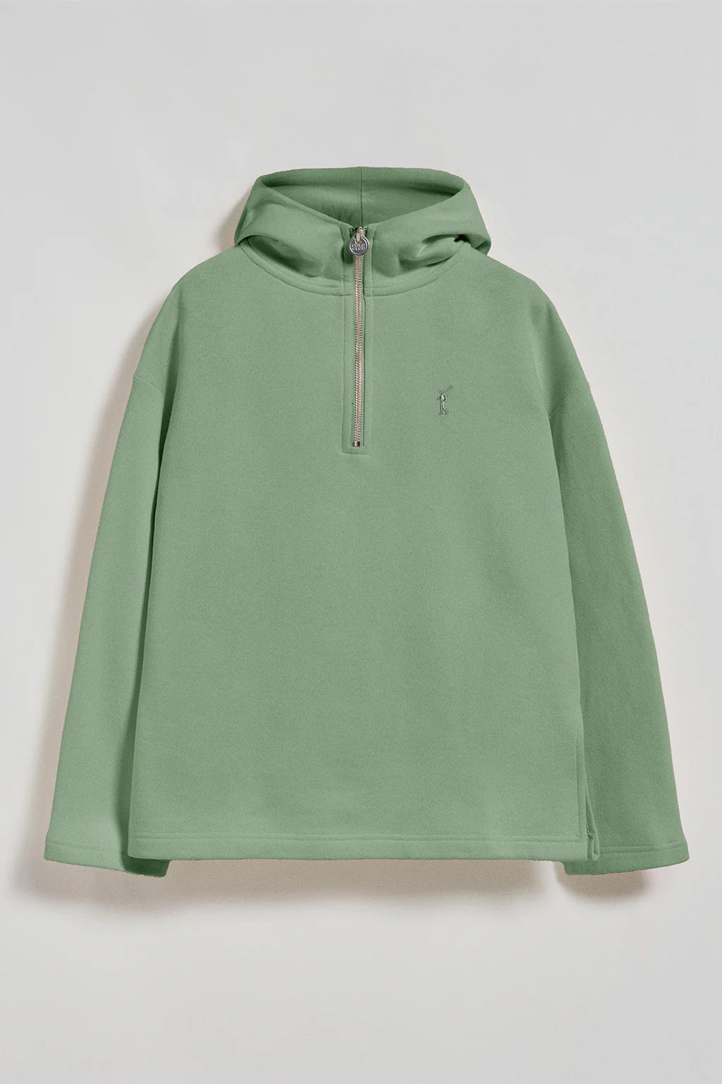 Jade-green zipped hoodie Sinsajo with Rigby Go logo - Image 5