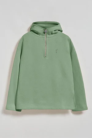 Jade-green zipped hoodie Sinsajo with Rigby Go logo - Image 8