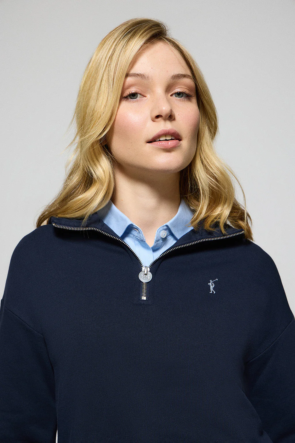 Blue zipped hoodie Sinsajo with Rigby Go logo - Image 2