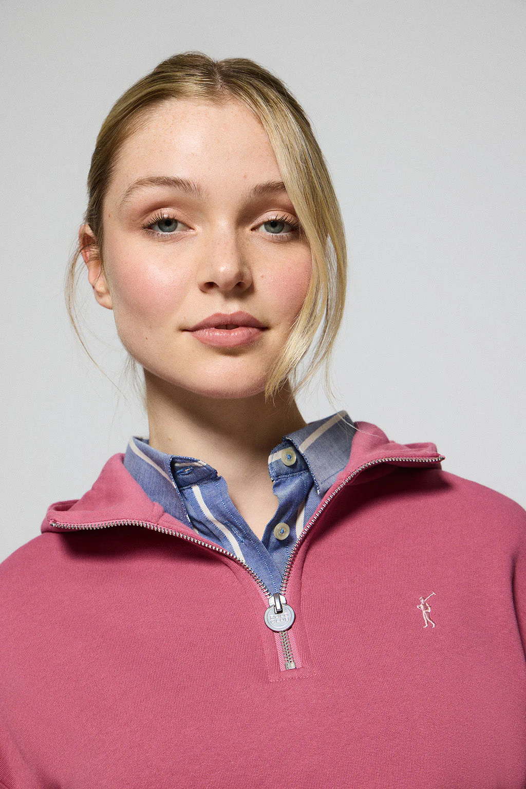 Wine-pink zipped hoodie Sinsajo with Rigby Go logo - Image 2