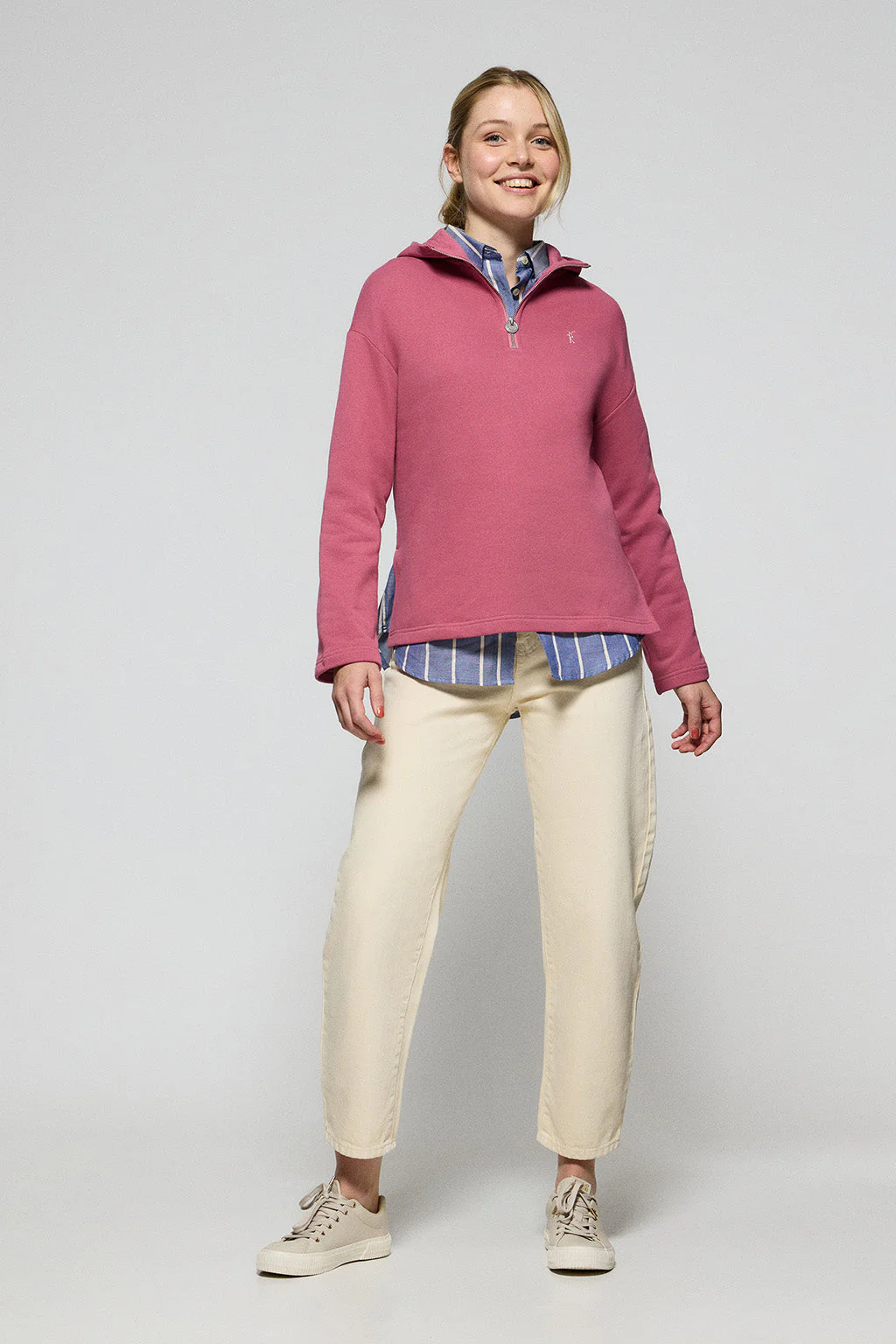 Wine-pink zipped hoodie Sinsajo with Rigby Go logo - Image 3