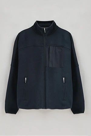 Navy-blue fleece sweatshirt with zip and Polo Club logo - Image 9