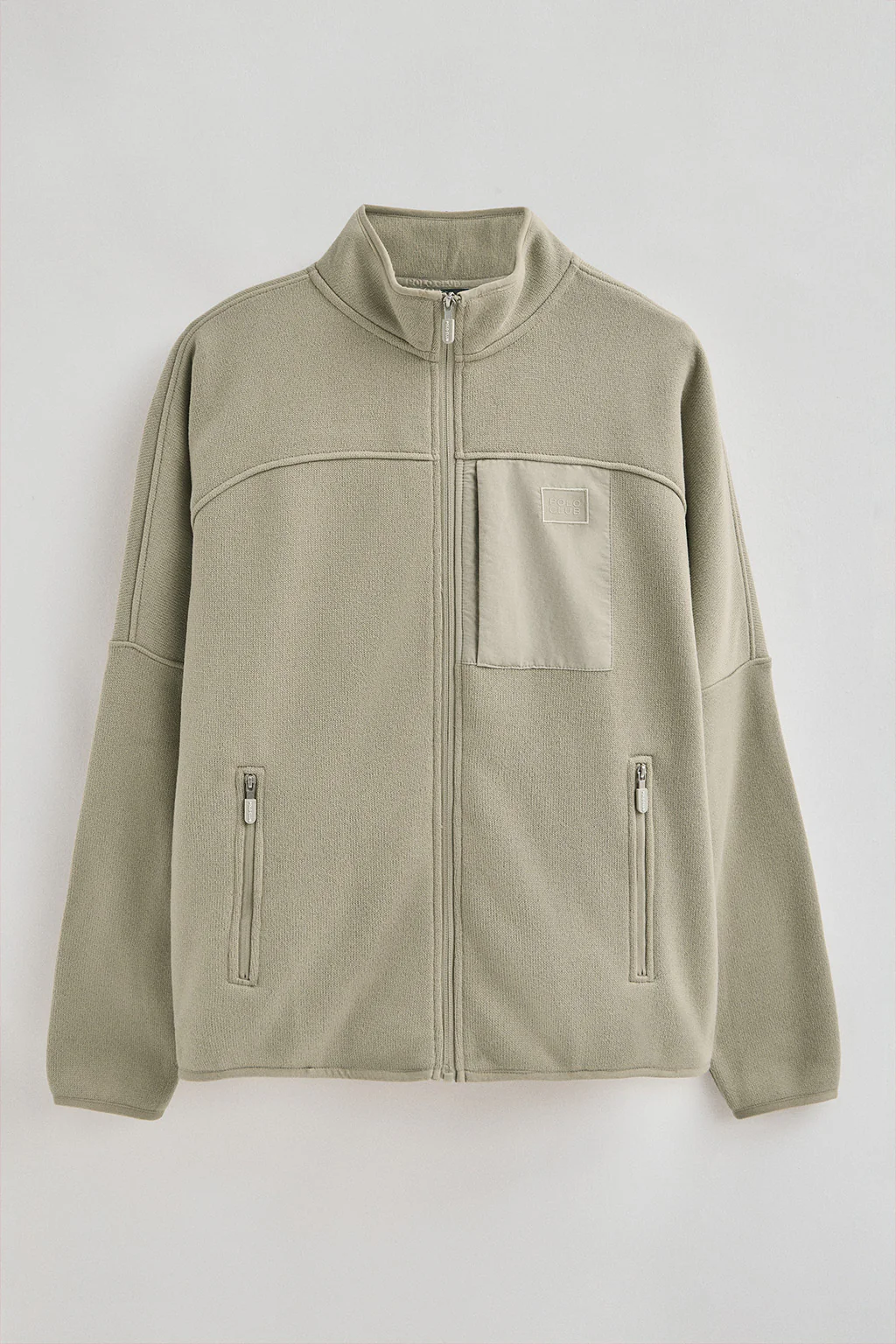 Stone-grey fleece sweatshirt with zip and Polo Club logo - Image 9