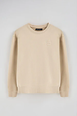 Beige round-neck relaxed sweatshirt with Polo Club detail - Image 8