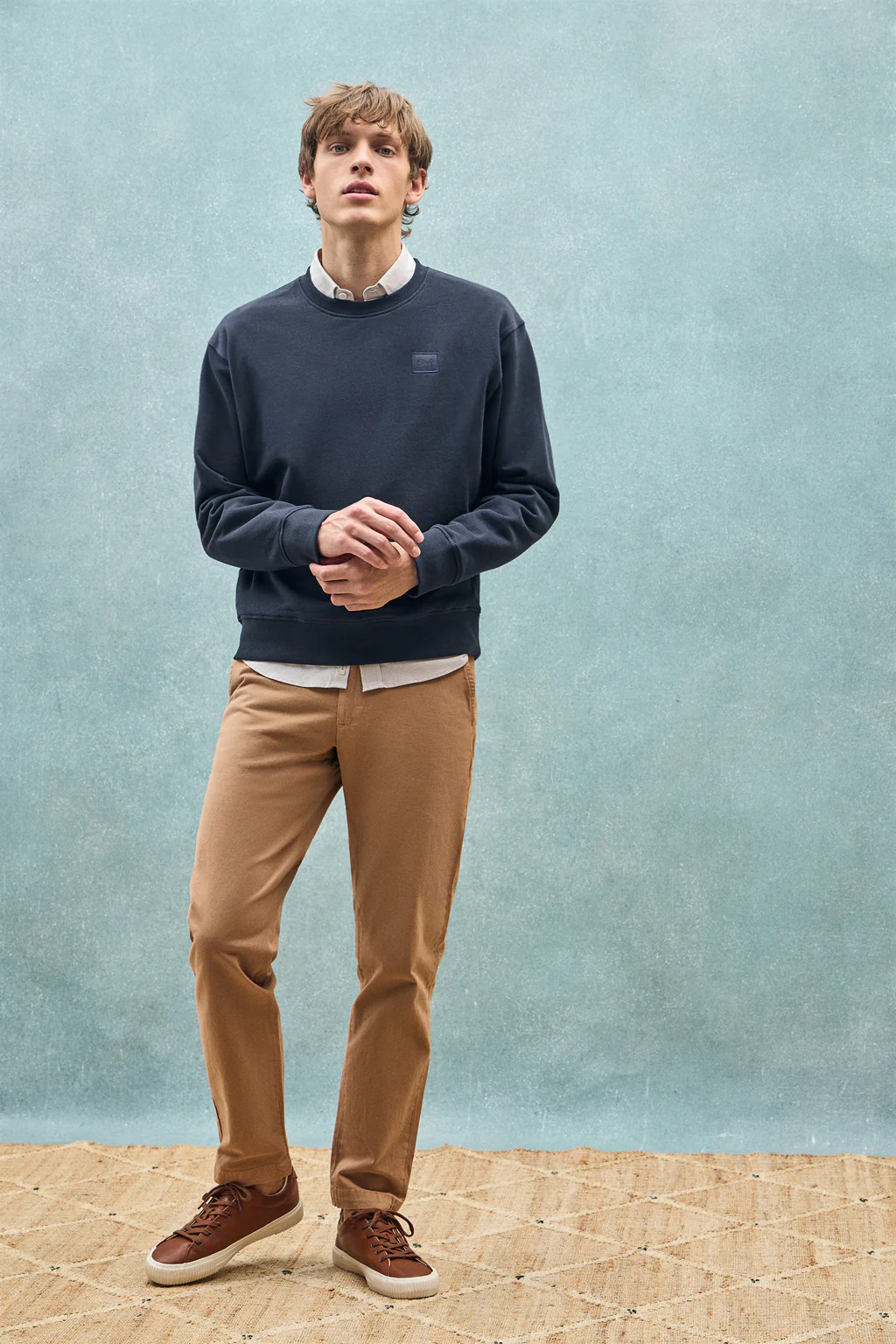 Navy-blue round-neck relaxed sweatshirt with Polo Club detail - Image 10