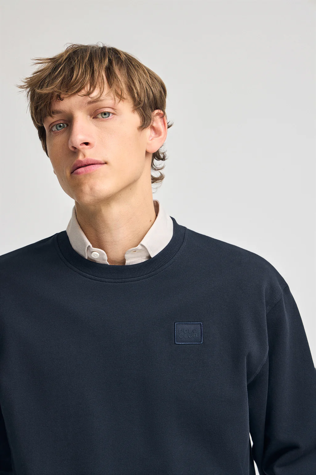 Navy-blue round-neck relaxed sweatshirt with Polo Club detail - Image 3