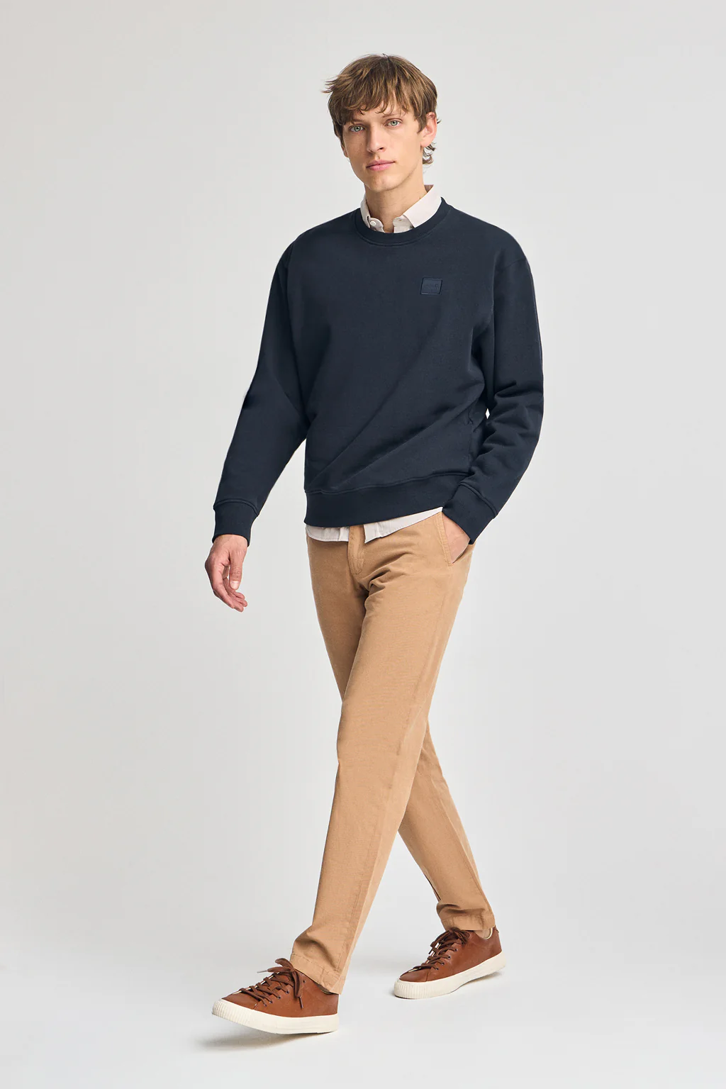 Navy-blue round-neck relaxed sweatshirt with Polo Club detail - Image 4