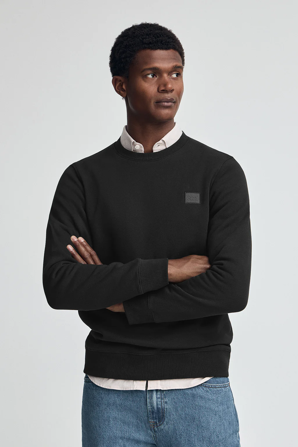 Black relaxed-fit sweatshirt with Polo Club logo